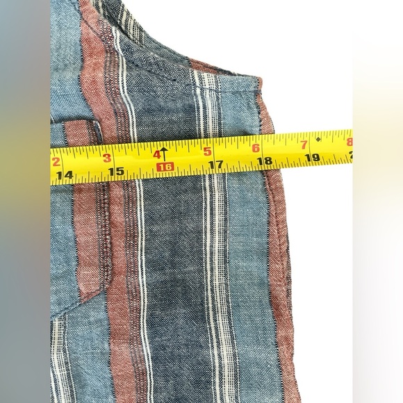 AG Adriano Goldschmeid Sleeveless Button Cynthia Top Striped Tie Woven Small - Picture 6 of 6